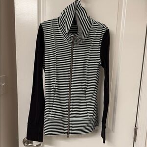 Lululemon Striped Black and White Zip-Up Jacket
